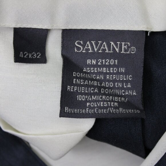 Savane Pants NWT Men 42x30 Blue Silkworks Traditions Micro Fiber Pleated Cuffed - Picture 13 of 15